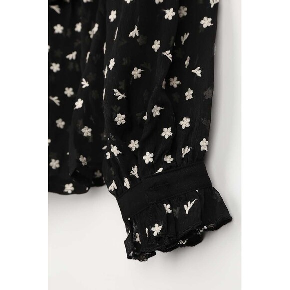 NWT Lulus Embroidered Sheer Long Sleeve Top Womens (M) Romantic Date Blouse $62 - Picture 6 of 13